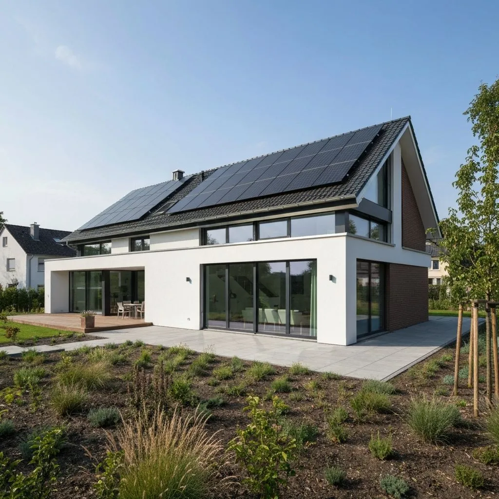 Saniertes Einfamilienhaus mit Photovoltaik-Anlage auf dem Dach